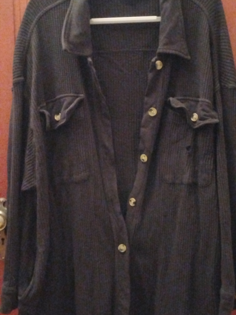 Terra & Sky Navy Ribbed Button-Up Cardigan